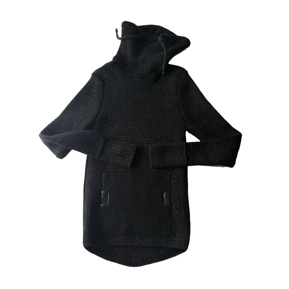 Ex-Pent HT turtleneck tunic Black Sweater women M wool blend kangaroo pocket